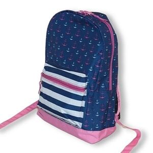 Nautical Anchor Backpack Womens Youth Standard Size Padded Back Adjustable